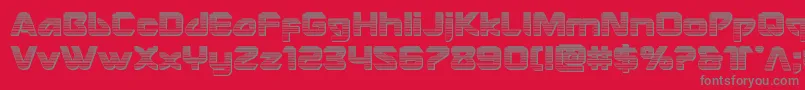 Usangelchrome-Schriftart – Graue Schriften auf rotem Hintergrund