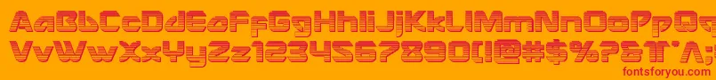 Usangelchrome-Schriftart – Rote Schriften auf orangefarbenem Hintergrund