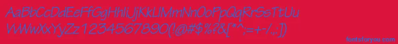 TektonproObl Font – Blue Fonts on Red Background