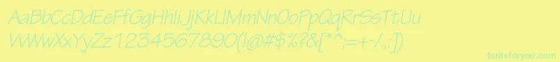TektonproObl Font – Green Fonts on Yellow Background