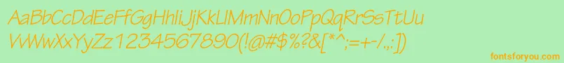 TektonproObl Font – Orange Fonts on Green Background