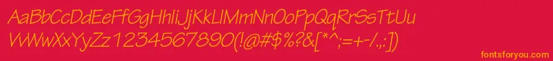 TektonproObl Font – Orange Fonts on Red Background