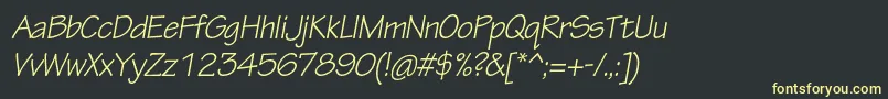 TektonproObl Font – Yellow Fonts on Black Background