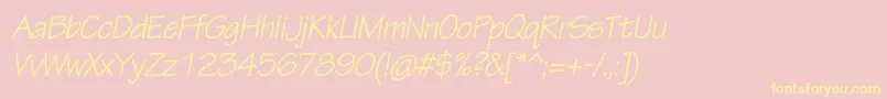 TektonproObl-Schriftart – Gelbe Schriften auf rosa Hintergrund