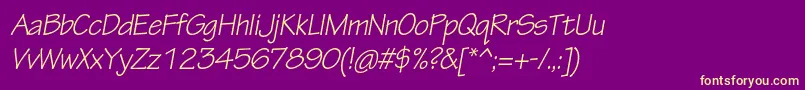 TektonproObl-fontti – keltaiset fontit violetilla taustalla