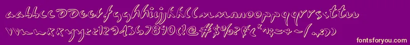 Eagleclaw ffy-Schriftart – Gelbe Schriften auf violettem Hintergrund