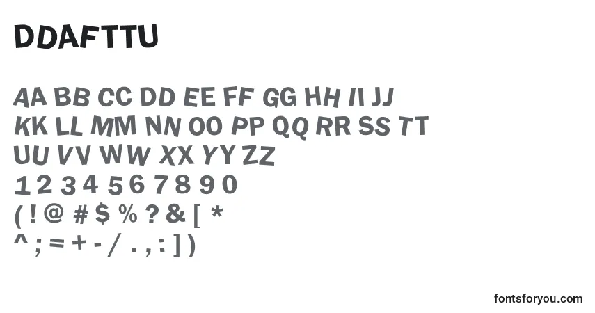 Schriftart DdafttU – Alphabet, Zahlen, spezielle Symbole