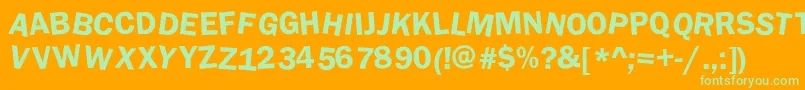 DdafttU Font – Green Fonts on Orange Background