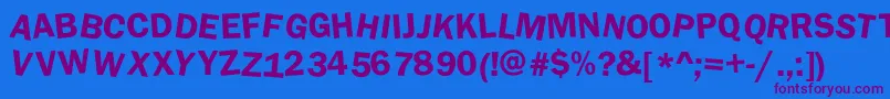 DdafttU Font – Purple Fonts on Blue Background