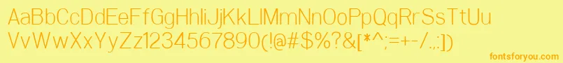 WoolworthLight Font – Orange Fonts on Yellow Background