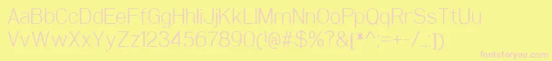 WoolworthLight Font – Pink Fonts on Yellow Background