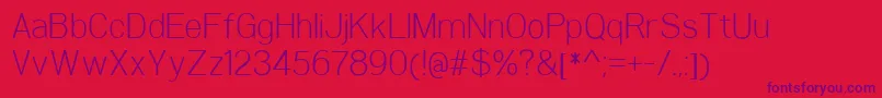 WoolworthLight Font – Purple Fonts on Red Background