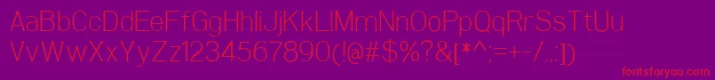 WoolworthLight Font – Red Fonts on Purple Background
