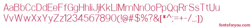 WoolworthLight Font – Red Fonts on White Background