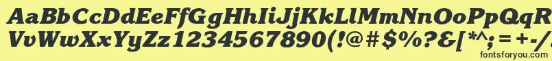 KorinnablackcKursivheavy Font – Black Fonts on Yellow Background