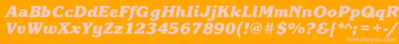 KorinnablackcKursivheavy Font – Pink Fonts on Orange Background