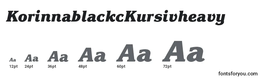 Размеры шрифта KorinnablackcKursivheavy