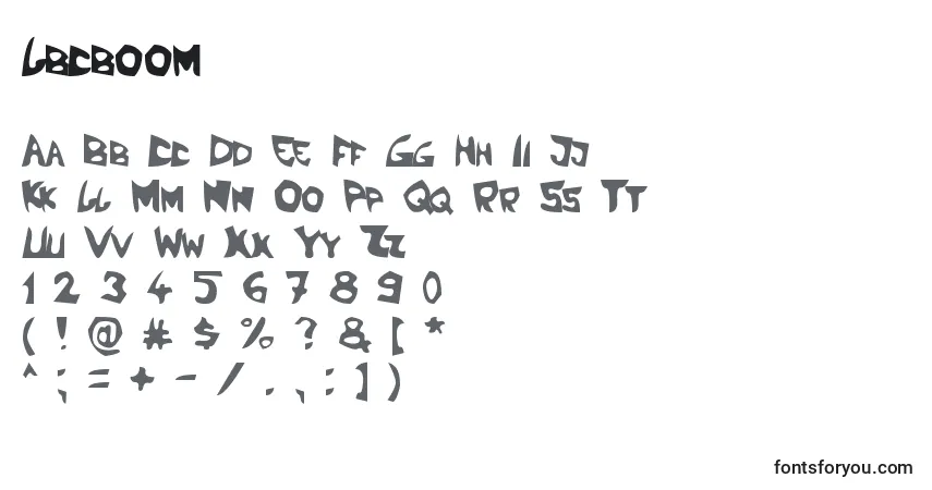 A fonte Lbcboom – alfabeto, números, caracteres especiais