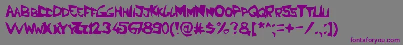 Шрифт Lbcboom – фиолетовые шрифты на сером фоне