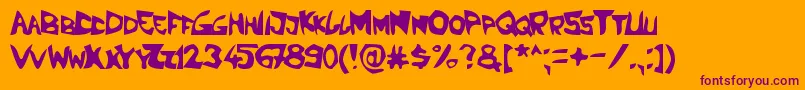 Lbcboom Font – Purple Fonts on Orange Background