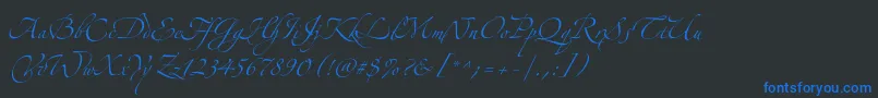 フォントZapfinoextraltTwo – 黒い背景に青い文字