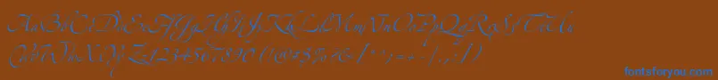 フォントZapfinoextraltTwo – 茶色の背景に青い文字