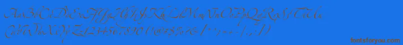 ZapfinoextraltTwo Font – Brown Fonts on Blue Background
