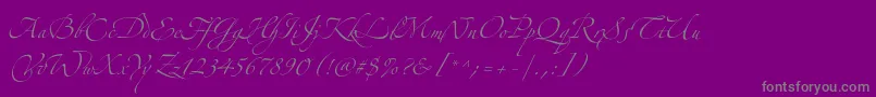 フォントZapfinoextraltTwo – 紫の背景に灰色の文字