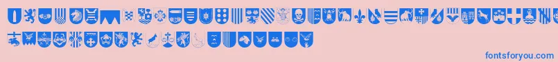 Шрифт SpanishArmyShieldsTwo – синие шрифты на розовом фоне