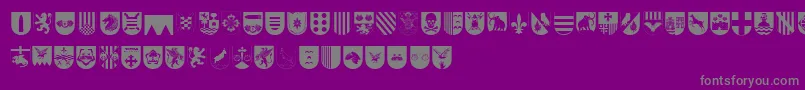 SpanishArmyShieldsTwo Font – Gray Fonts on Purple Background
