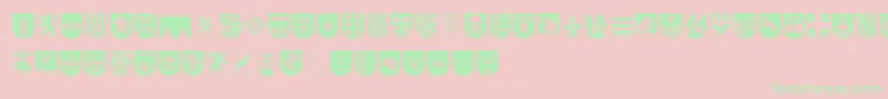 Шрифт SpanishArmyShieldsTwo – зелёные шрифты на розовом фоне