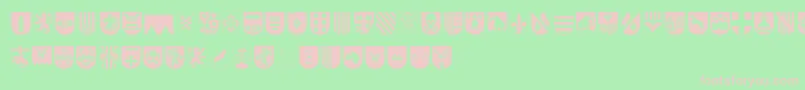 SpanishArmyShieldsTwo Font – Pink Fonts on Green Background