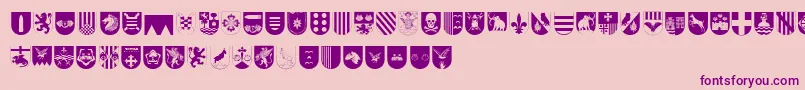 Шрифт SpanishArmyShieldsTwo – фиолетовые шрифты на розовом фоне