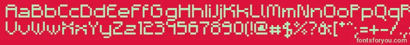 フォントAdelb – 赤い背景に緑の文字