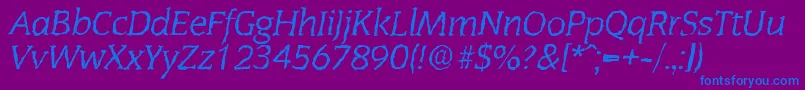 CongressrandomItalic Font – Blue Fonts on Purple Background