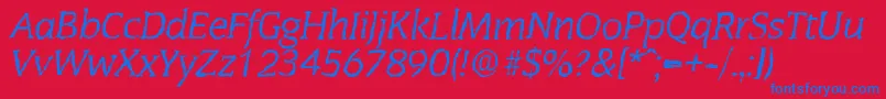CongressrandomItalic Font – Blue Fonts on Red Background