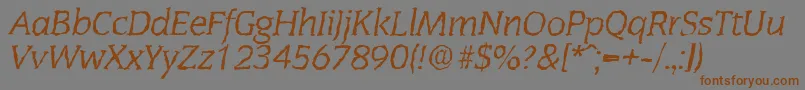 Шрифт CongressrandomItalic – коричневые шрифты на сером фоне