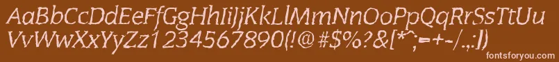 Шрифт CongressrandomItalic – розовые шрифты на коричневом фоне
