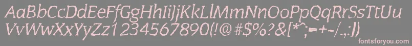 フォントCongressrandomItalic – 灰色の背景にピンクのフォント