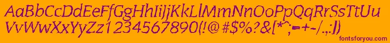 CongressrandomItalic Font – Purple Fonts on Orange Background