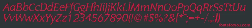 フォントCongressrandomItalic – 黒い背景に赤い文字
