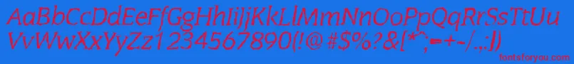 CongressrandomItalic Font – Red Fonts on Blue Background