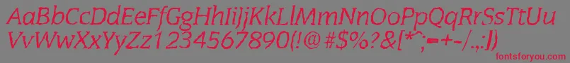 CongressrandomItalic Font – Red Fonts on Gray Background