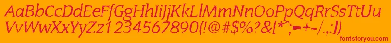 fuente CongressrandomItalic – Fuentes Rojas Sobre Fondo Naranja