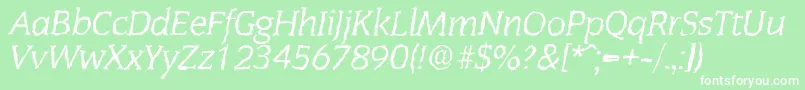 フォントCongressrandomItalic – 緑の背景に白い文字
