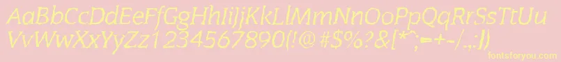 CongressrandomItalic Font – Yellow Fonts on Pink Background