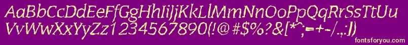 CongressrandomItalic Font – Yellow Fonts on Purple Background