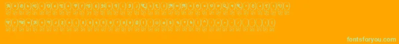 LmsBirthdayBalloons-Schriftart – Grüne Schriften auf orangefarbenem Hintergrund