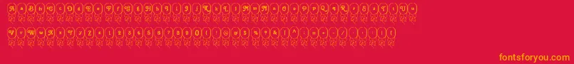 LmsBirthdayBalloons Font – Orange Fonts on Red Background