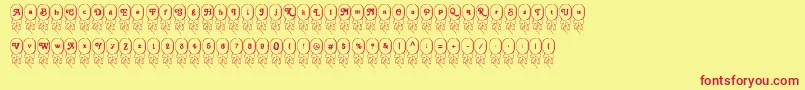 LmsBirthdayBalloons Font – Red Fonts on Yellow Background